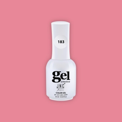 Frasco branco de verniz gel profissional para unhas com tampa e número 183
