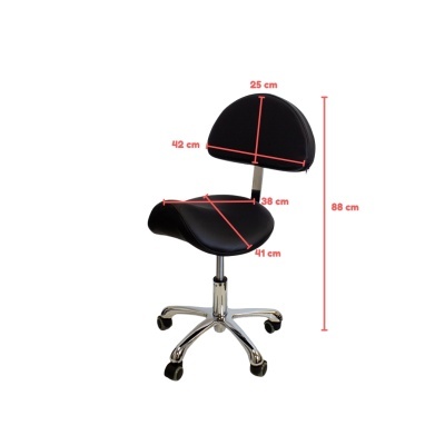 Cadeira de escritório preta com rodas e base cromada