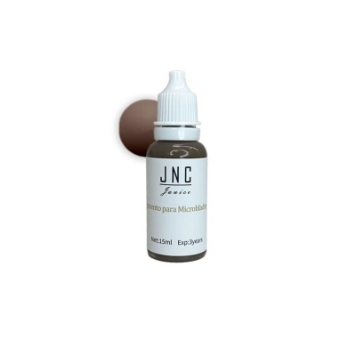 Frasco pequeno de tinta para microblading JNC com rótulo branco e tampa branca