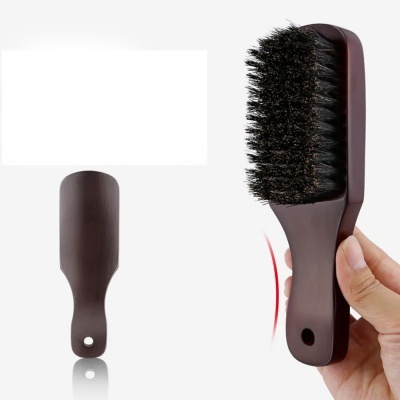 Escova de cabelo de madeira com cerdas pretas