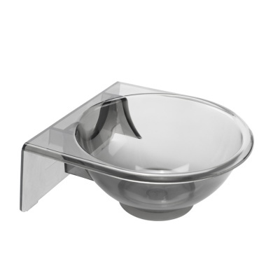 Recipiente circular transparente com suporte para parede