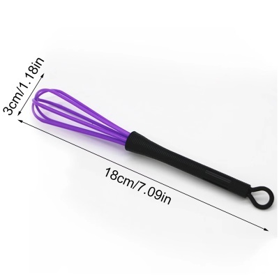 batedor de cozinha roxo e preto com dimensões