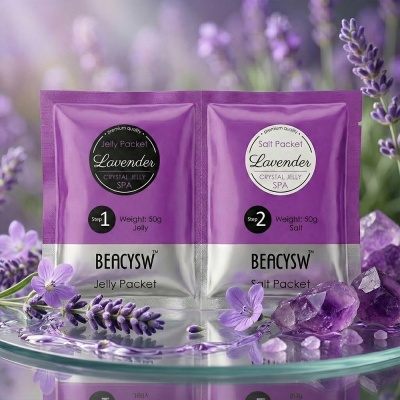 Pacotes de spa BEACYSW lilás e prata com flores e cristais