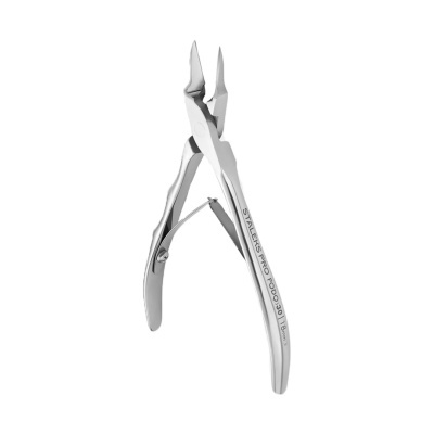 Alicate de cutícula de metal inoxidável prateado com inscrição