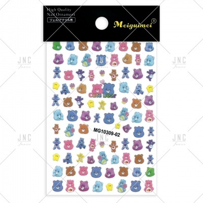 Folha de autocolantes com ursinhos coloridos para decoração