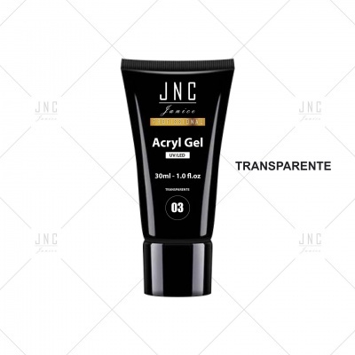 Frasco preto de gel acrílico JNC Service Professional 30ml com texto branco e amarelo