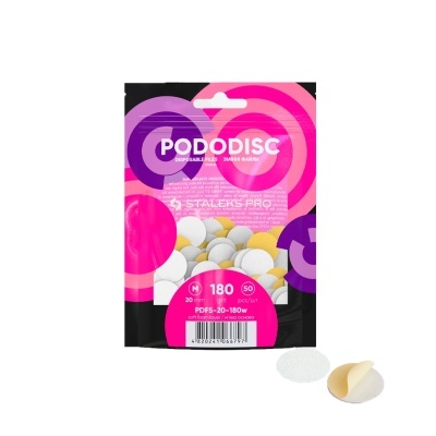 Pacote preto com discos adesivos brancos e creme PODODISC