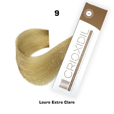 Amostra de cabelo louro extra claro com embalagem Croxidil