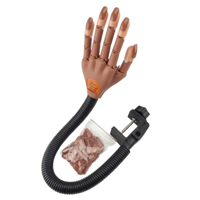 Mão de prática para unhas com suporte flexível e unhas artificiais