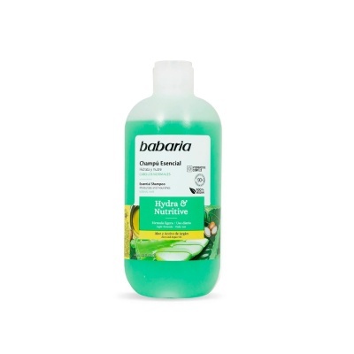 Frasco de champô Babaria Essencial Hydra & Nutritive verde