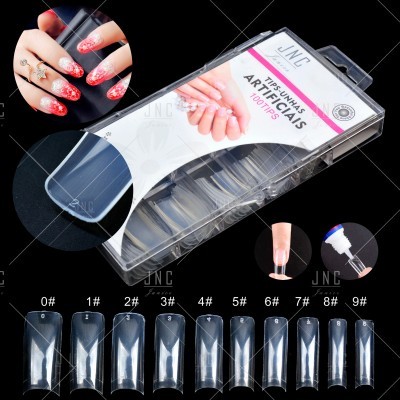 Caixa transparente com 10 tamanhos de tips para unhas artificiais numerados de 0 a 9