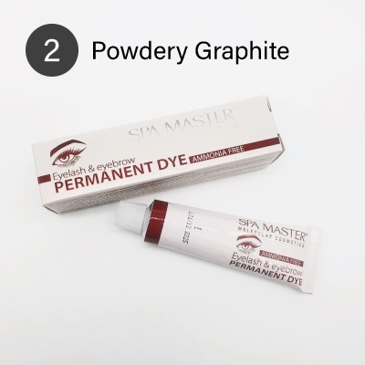 Tubo e caixa de tinta permanente para pestanas e sobrancelhas SPA MASTER cor Powdery Graphite