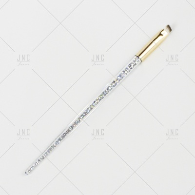 Pincel de maquilhagem com cabo transparente e cristais