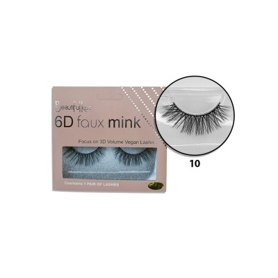 Pestanas falsas BeautyLashes 6D faux mink na embalagem rosa com janela