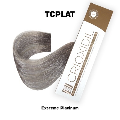 Caixa de tinta de cabelo CroxDIL Extreme Platinum com mecha da cor prateada