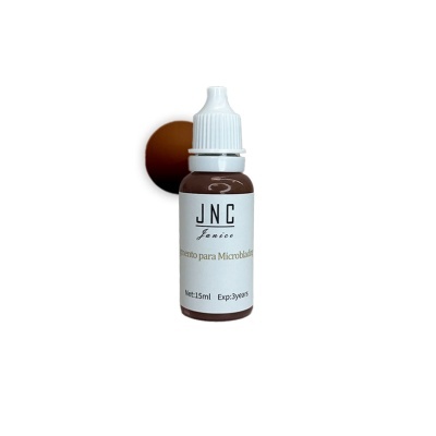 Frasco de pigmento castanho para microblading da JNC em fundo branco
