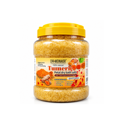 Frasco de sal de banho seco com cúrcuma da marca DR.MEINAIER