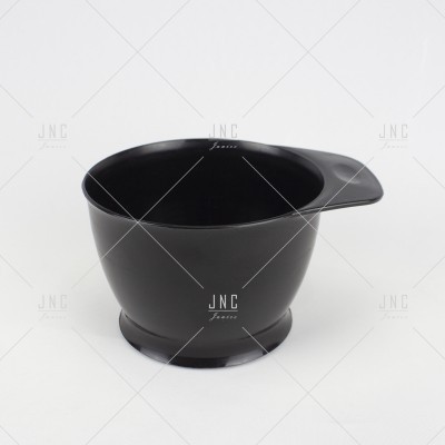 Taça misturadora preta de plástico com aba lateral para segurar