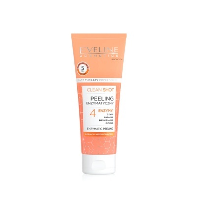 Tubo de peeling enzimático da Eveline Cosmetics cor salmão e branco