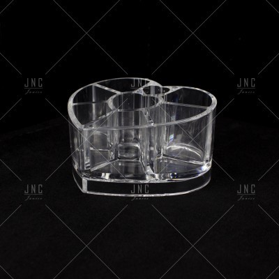 Suporte organizador transparente em acrílico com compartimentos