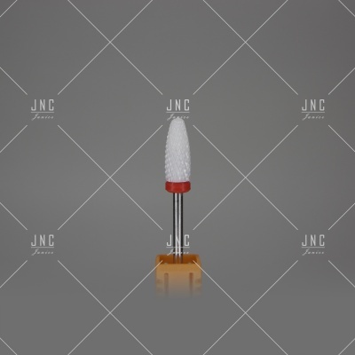 Broca elétrica para unhas com cabeça de cerâmica branca e base metálica