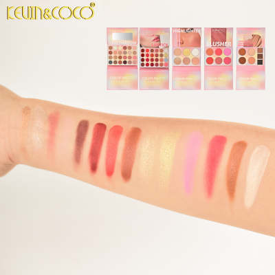 Swatches de maquilhagem KEVIN&COCO aplicados no braço