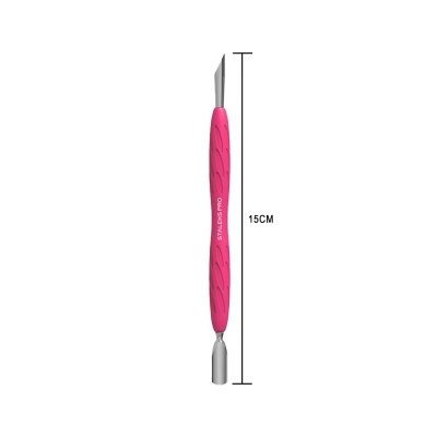 Ferramenta rosa com duas pontas de aço inoxidável e cabo texturizado