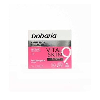 Embalagem creme facial Babaria Vital Skin 9 com Rosa Mosqueta