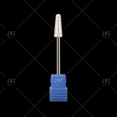 Ponta diamantada para manicure com base azul e haste metálica