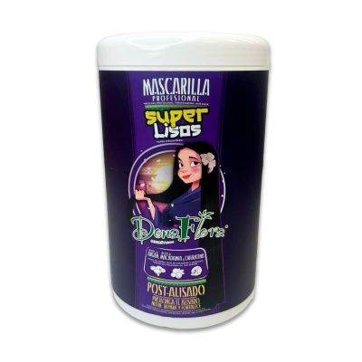 Frasco roxo de máscara capilar profissional com tampa branca e ilustração feminina