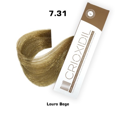 Tonalizador Croxidil Louro Bege 7.31 com cabelo sintético louro bege