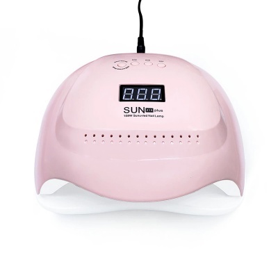 Lâmpada para unhas UV/LED rosa com visor digital e botões