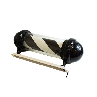 Objeto cilíndrico transparente com padrão espiral preto e branco