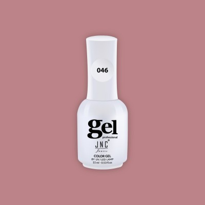 Frasco branco de esmalte em gel para unhas com etiqueta 046