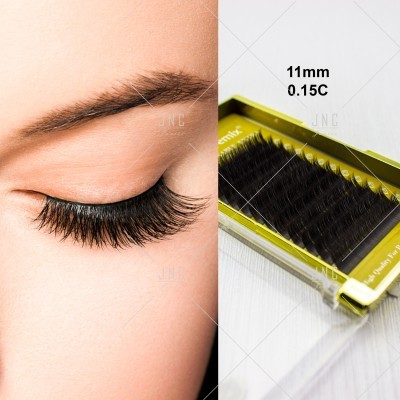 Olho fechado com pestanas longas e embalagem de pestanas falsas 11mm 0.15C