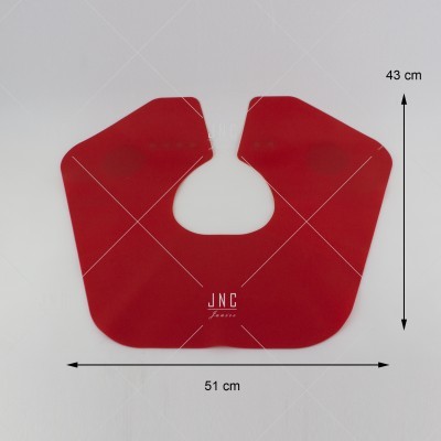 produto vermelho oval com recorte central e marca JNC France