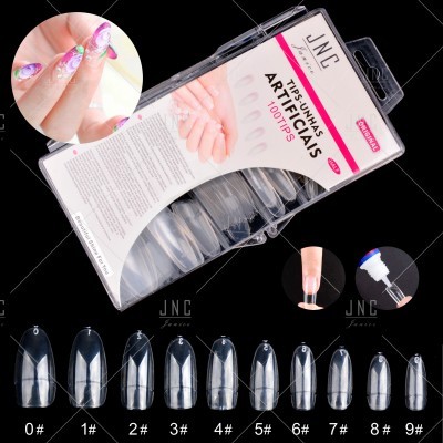 unhas artificiais transparentes em embalagem plástica