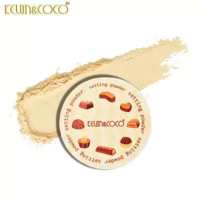 Pó compacto de acabamento KEVIN&COCO com tampa decorada com chocolates