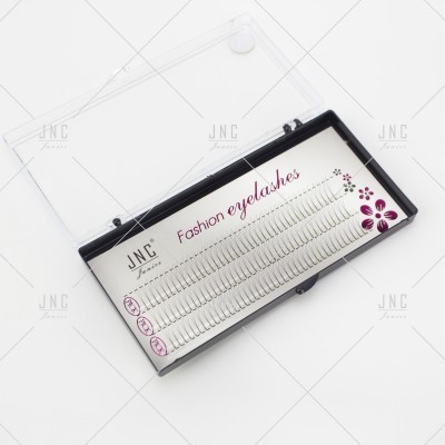 Estojo transparente com pestanas falsas pretas e texto Fashion eyelashes