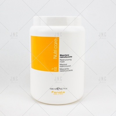 Frasco branco de máscara capilar Nutri Care Fanola com rótulo laranja