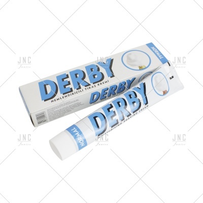 Creme de barbear tubo e caixa DERBY branco e azul