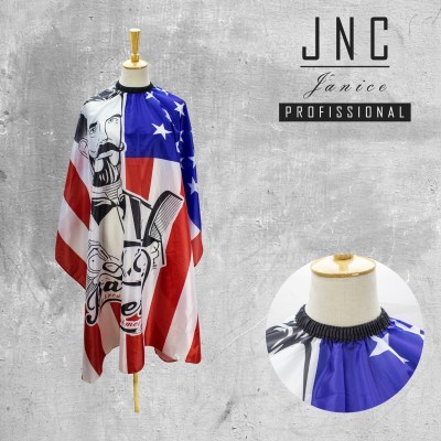 Capa de cabeleireiro com padrão da bandeira dos EUA e ilustração