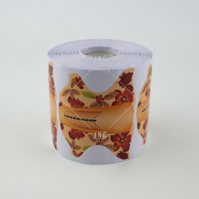 Rolo de folhas adesivas florais com texto e molde