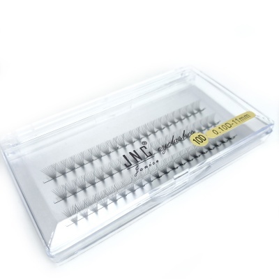Caixa transparente com cílios postiços J.N.C eyelash e indicação 100 0,10-11mm