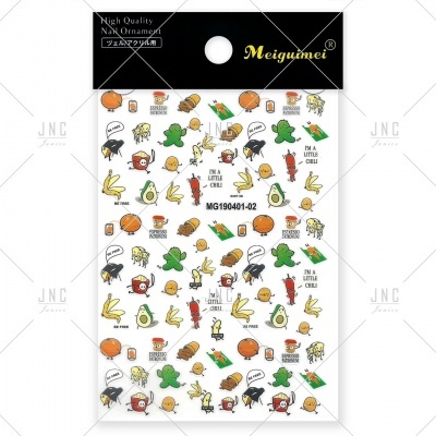 Pacote de autocolantes variados coloridos para unhas com texto e desenhos diversos