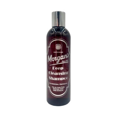 Frasco vinho de champô Morgan's Deep Cleansing com tampa prateada