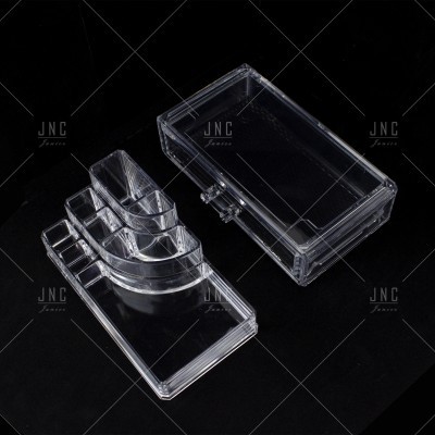 Dois organizadores transparentes em acrílico com divisórias internas