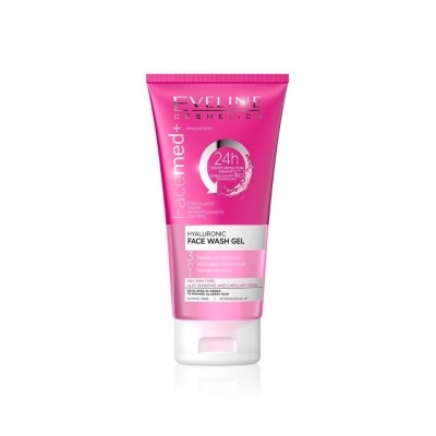 Gel de lavagem facial Eveline Cosmetics em tubo rosa