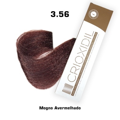 Tonalidade de cabelo castanho avermelhado com embalagem CRIOXIDIL