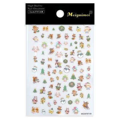 Pacote de autocolantes de natal para unhas com imagens coloridas variadas.